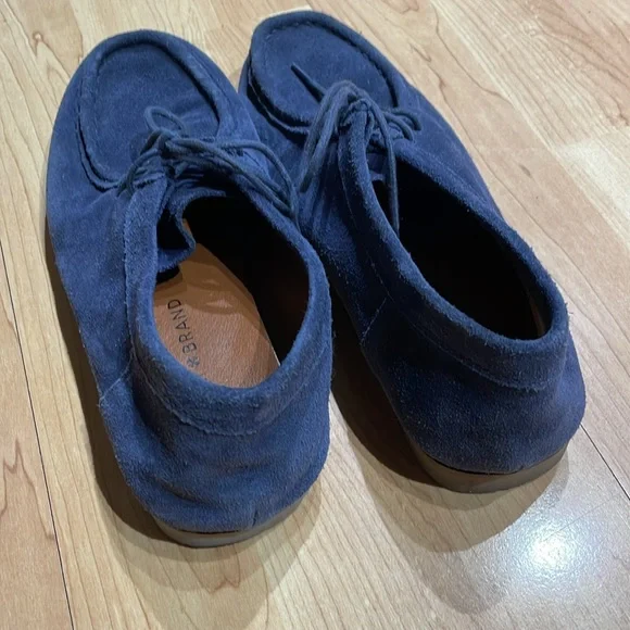 Lucky Brand Blue Suede Lace Up Chukka Loafers Boots EUC - Picture 2 of 5
